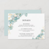 Eucalyptus en Gold Botanicals Trouwgegevens Informatiekaartje (Voorkant / Achterkant)