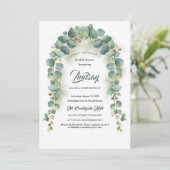 Eucalyptus en Gold Greenery Garland Vrijgezellenfe Kaart (Staand voorkant)