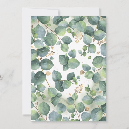 Eucalyptus en Gold Greenery Garland Vrijgezellenfe Kaart (Achterkant)