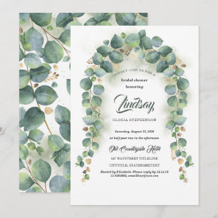 Eucalyptus en Gold Greenery Garland Vrijgezellenfe Kaart