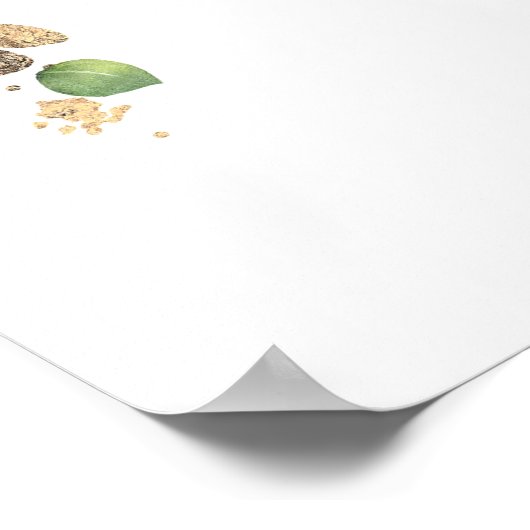 Eucalyptus en Gold Greenery Wedding Welcome Sign Poster (Hoek)