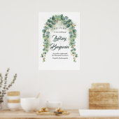 Eucalyptus en Gold Greenery Wedding Welcome Sign Poster (Keuken)