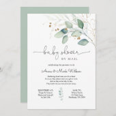 Eucalyptus en Goud Baby shower per Mail Kaart (Voorkant / Achterkant)