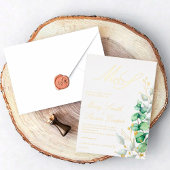 Eucalyptus en goud Bruiloft Folie Uitnodiging