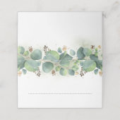 Eucalyptus en goud laat groen elegant plaatskaartje (Buitenkant ongevouwen)