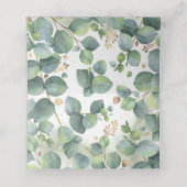 Eucalyptus en goud laat groen elegant plaatskaartje (Binnenkant ongevouwen)