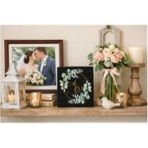 Eucalyptus en goud op een zwarte gepersonaliseerde