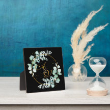 Eucalyptus en goud op een zwarte gepersonaliseerde