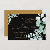 Eucalyptus en goud op zwarte foto, behalve de datu kaart (Voorkant / Achterkant)