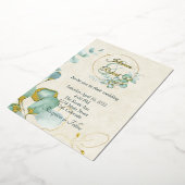 Eucalyptus en goudbruiloft folie uitnodiging (Gedraaid)