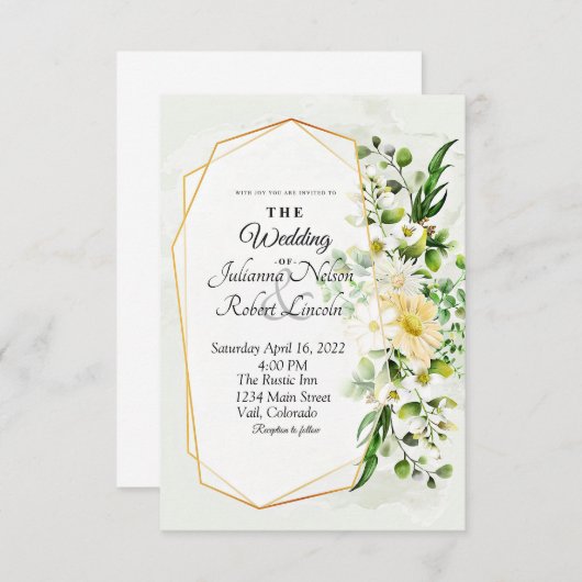 Eucalyptus en goudbruinkooluitnodiging kaart (Voorkant / Achterkant)