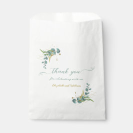 Eucalyptus en gouden bruiloft dank u bedankzakje