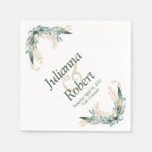 Eucalyptus en goudluiers servet (Voorkant)