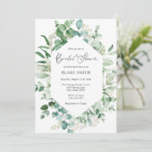 Eucalyptus en Greenery Bridal Shower Invitation Kaart (Staand voorkant)