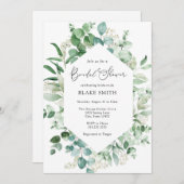 Eucalyptus en Greenery Bridal Shower Invitation Kaart (Voorkant / Achterkant)