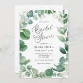 Eucalyptus en Greenery Bridal Shower Invitation Kaart (Voorkant / Achterkant)