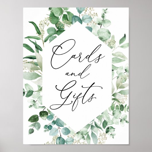 Eucalyptus en Greenery Cards and Gifts Sign Poster (Voorkant)