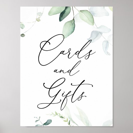 Eucalyptus en Greenery Cards and Gifts Sign Poster (Voorkant)