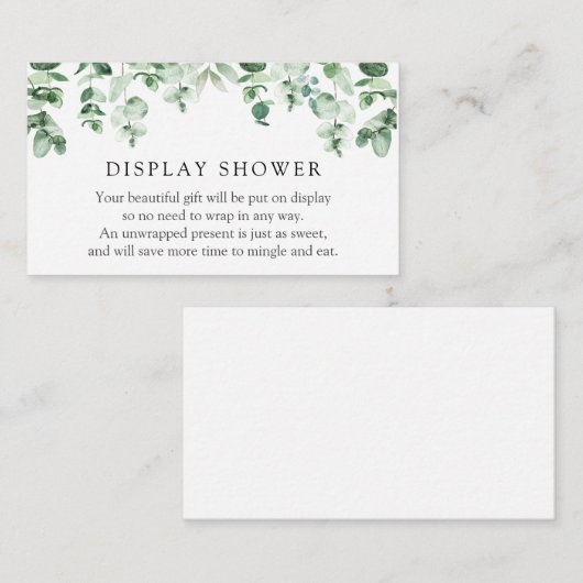 Eucalyptus en Greenery Display Shower Informatiekaartje (Voorkant / Achterkant)