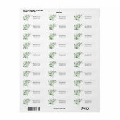 Eucalyptus en Greenery Return Address Label (Full Sheet)