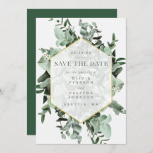 Eucalyptus en Greenery Waterverf sparen de Datum