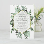 Eucalyptus en Greenery Waterverf Wedding Kaart (Staand voorkant)