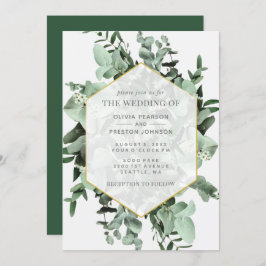 Eucalyptus en Greenery Waterverf Wedding Kaart