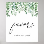 Eucalyptus en groen Favors bord Poster (Voorkant)