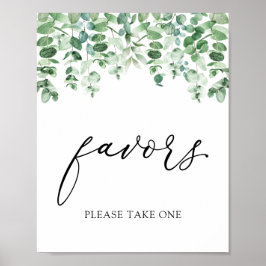 Eucalyptus en groen Favors bord Poster