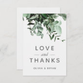 Eucalyptus en groen Waterverf Dank u kaart (Voorkant / Achterkant)