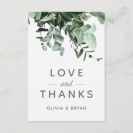 Eucalyptus en groen Waterverf Dank u kaart