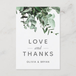 Eucalyptus en groen Waterverf Dank u kaart