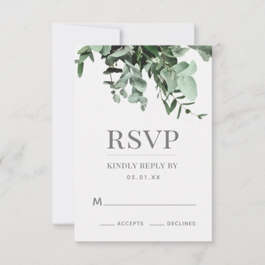 Eucalyptus en groen Waterverf Respons Kaart (Voorkant)