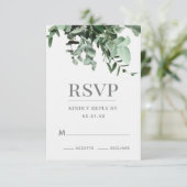 Eucalyptus en groen Waterverf Respons Kaart (Staand voorkant)