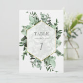 Eucalyptus en groen Waterverf Tafelnummer (Staand voorkant)