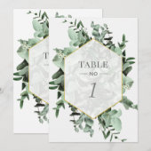 Eucalyptus en groen Waterverf Tafelnummer (Voorkant / Achterkant)