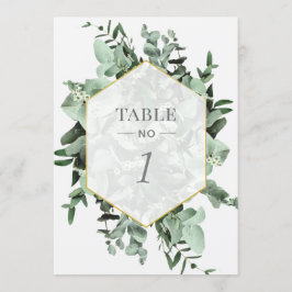 Eucalyptus en groen Waterverf Tafelnummer