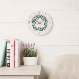 Eucalyptus en groene bladerige moderne wandklok