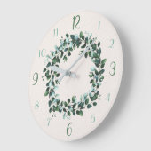 Eucalyptus en groene bladerige moderne wandklok (Hoek)