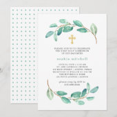 Eucalyptus en het gouden kruis | Eerste Heilige Co Kaart (Voorkant / Achterkant)