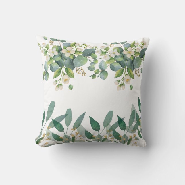 Eucalyptus en Jasmine Serenity Pillow Kussen (Voorkant)