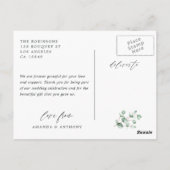 Eucalyptus en Lavendel Woodland Forest Dank u Briefkaart (Achterkant)