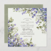 Eucalyptus en lavender Square Weddenschap Kaart (Voorkant / Achterkant)