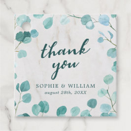 Eucalyptus en Marble Hartelijk dank Bedankjes Labels