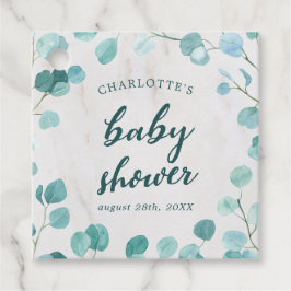 Eucalyptus en marmer Baby shower Bedankjes Labels