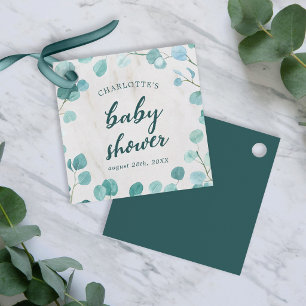 Eucalyptus en marmer Baby shower Bedankjes Labels