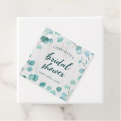 Eucalyptus en marmer bruidsdouche bedankjes labels (In situ)