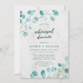 Eucalyptus en Marmer repetitie diner Kaart (Voorkant)