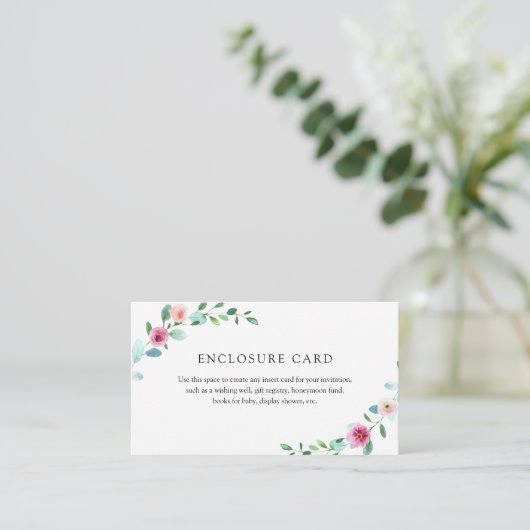 Eucalyptus en Roze Bloemen Behuizing Kaart (Staand voorkant)