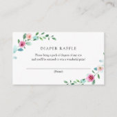 Eucalyptus en Roze Bloemen Luier Raffle Kaart (Voorkant)